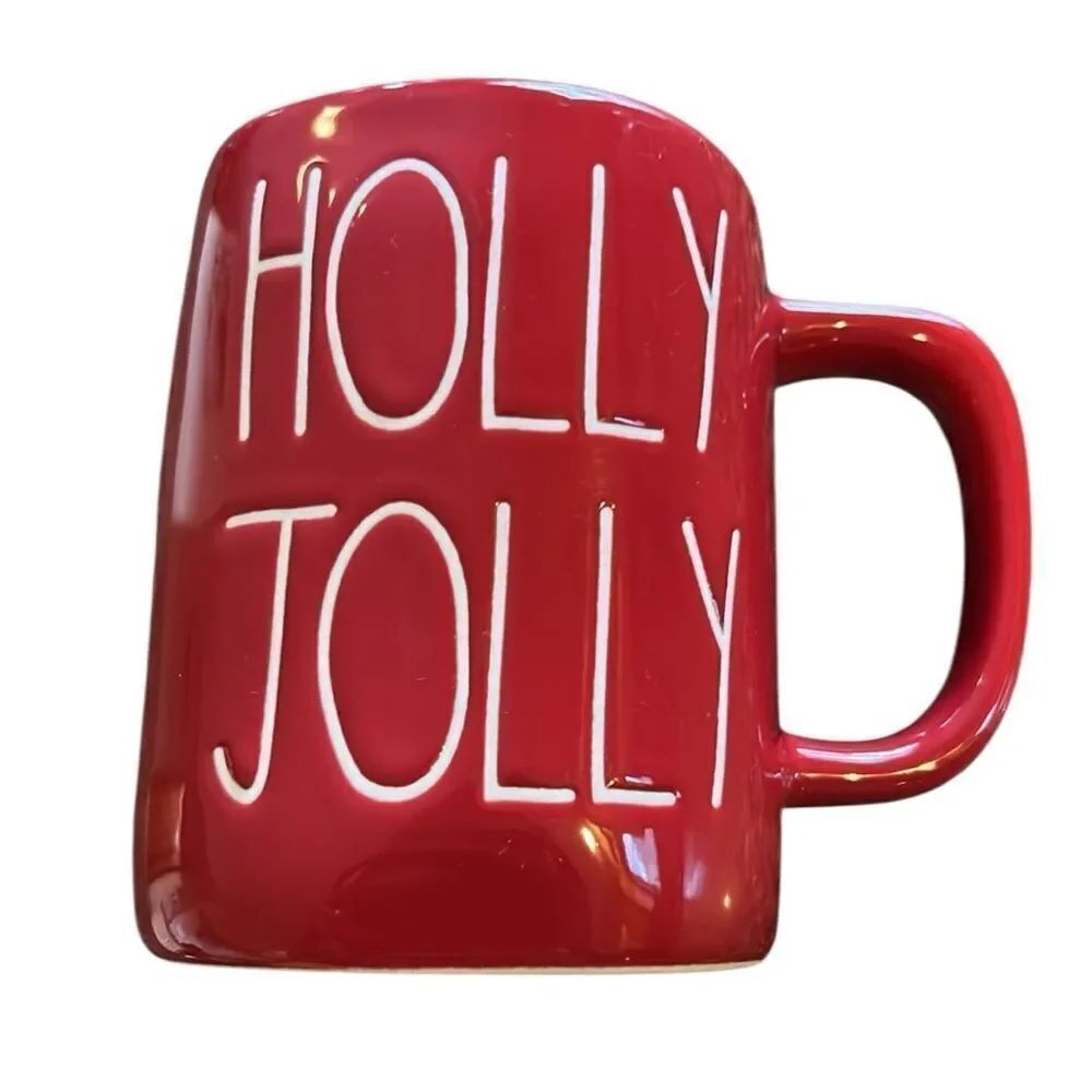 NEW Rae Dunn Red 'Holly Jolly' Coffee Cup